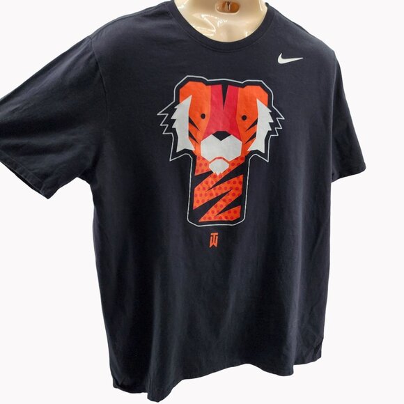 Tiger Woods Original Frank Logo Tee Shirt By Nike - Black & Orange - Mens Size X